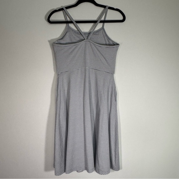 Pact Gray Striped Sleeveless Organic Cotton Dress Medium - Picture 6 of 13